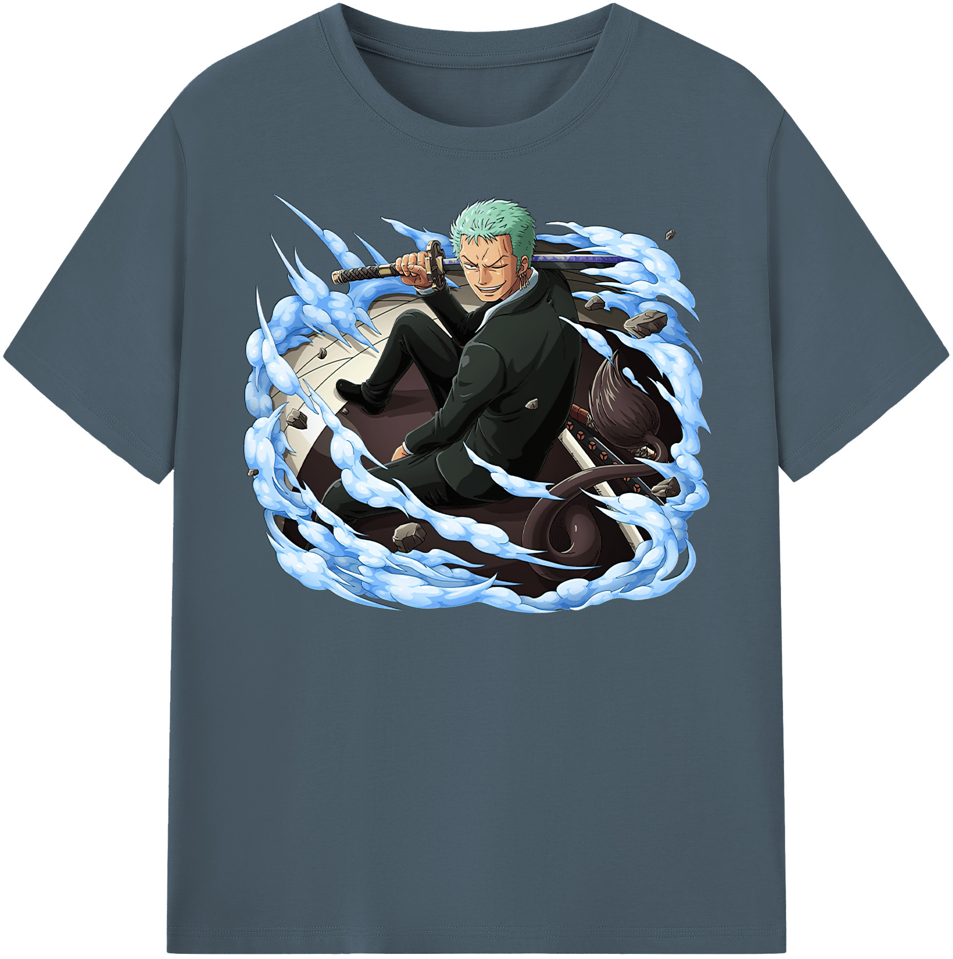 ワンピース ロロノア・ゾロ ONE PIECE Roronoa Zoro 綿100％半袖Tシャツ（フロントプリント）